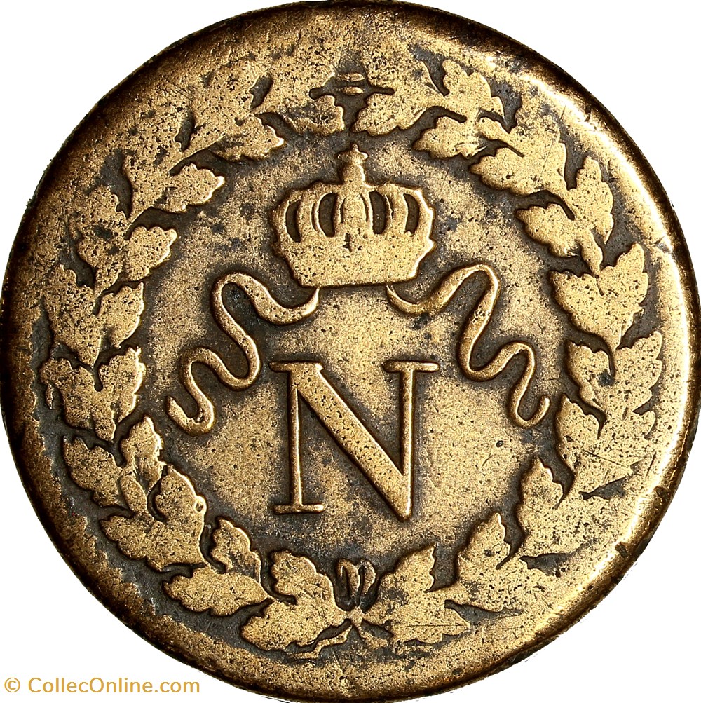 Un décime à l'N couronnée, Napoléon Ier, 1814, sans point, petite date, Strasbourg monnaies monde france un decime a n couronnee napoleon ier 1814 sans point petite date strasbourg