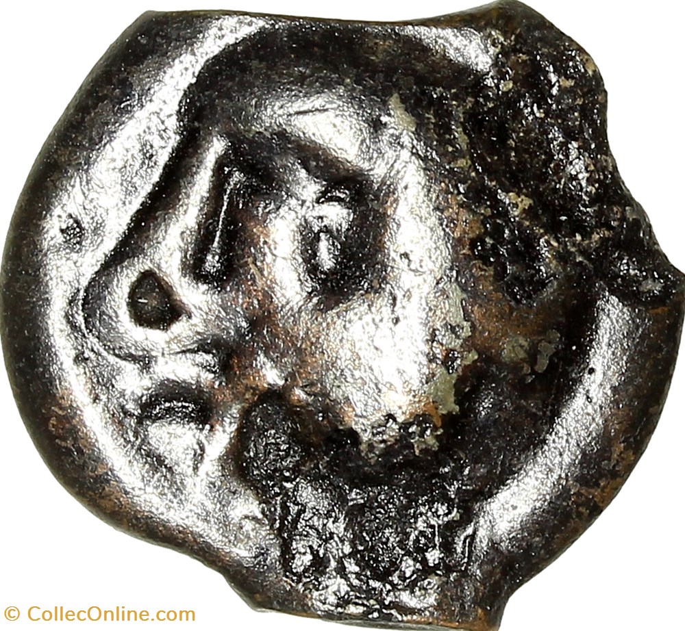 Potin au sanglier-enseigne des Leuques monnaies antiques celtes potin au sanglier enseigne des leuques
