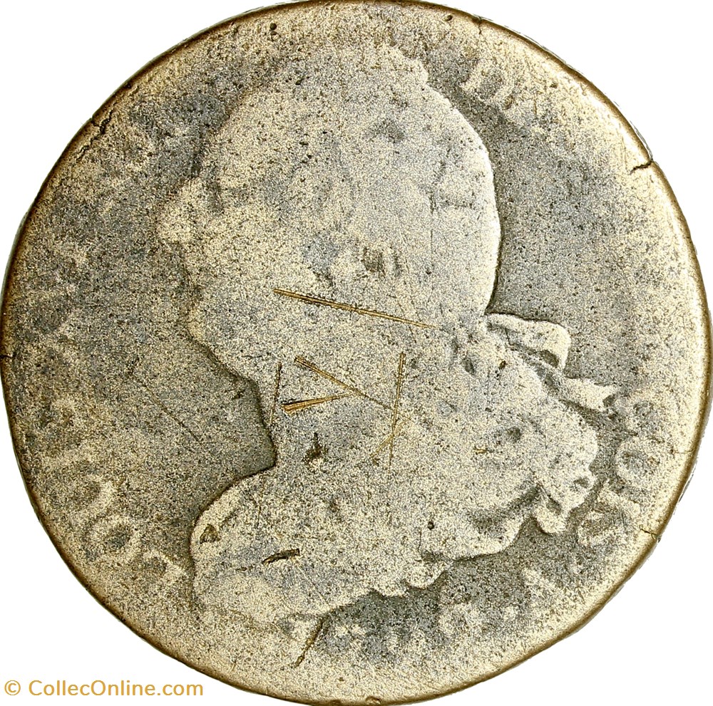 2 sols au faisceau, type François, Louis XVI, 1792, an 4, Paris monnaies monde france 2 sols au faisceau type francois louis xvi 1792 an 4 paris