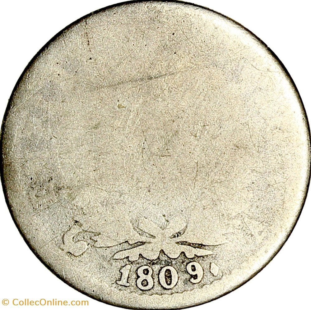 Demi-franc, tête laurée, Empire, Napoléon Ier, 1809, Paris monnaies monde france demi franc tete lauree empire napoleon ier 1809 paris