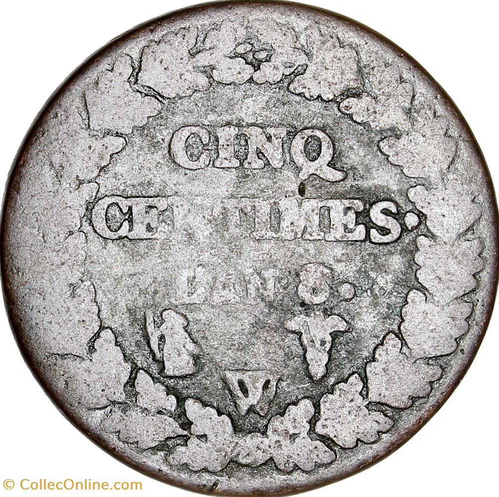 Cinq centimes Dupré, grand module, le Consulat, an 8 / 5, Lille monnaies monde france cinq centimes dupre grand module le consulat an 8 5 lille