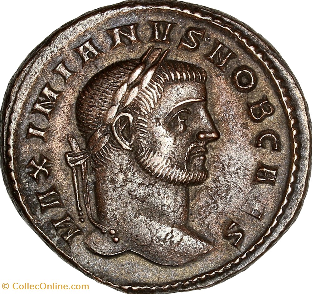 Follis de Galère césar, Genius, 296-297, Ticinum monnaies antiques romaines imperiales et republicaines follis de galere cesar genius 296 297 ticinum