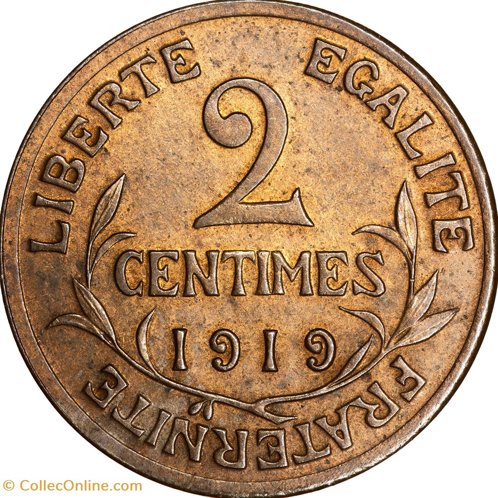 2 centimes Daniel-Dupuis, IIIe République, 1919 monnaies monde france 2 centimes daniel dupuis iiie republique 1919