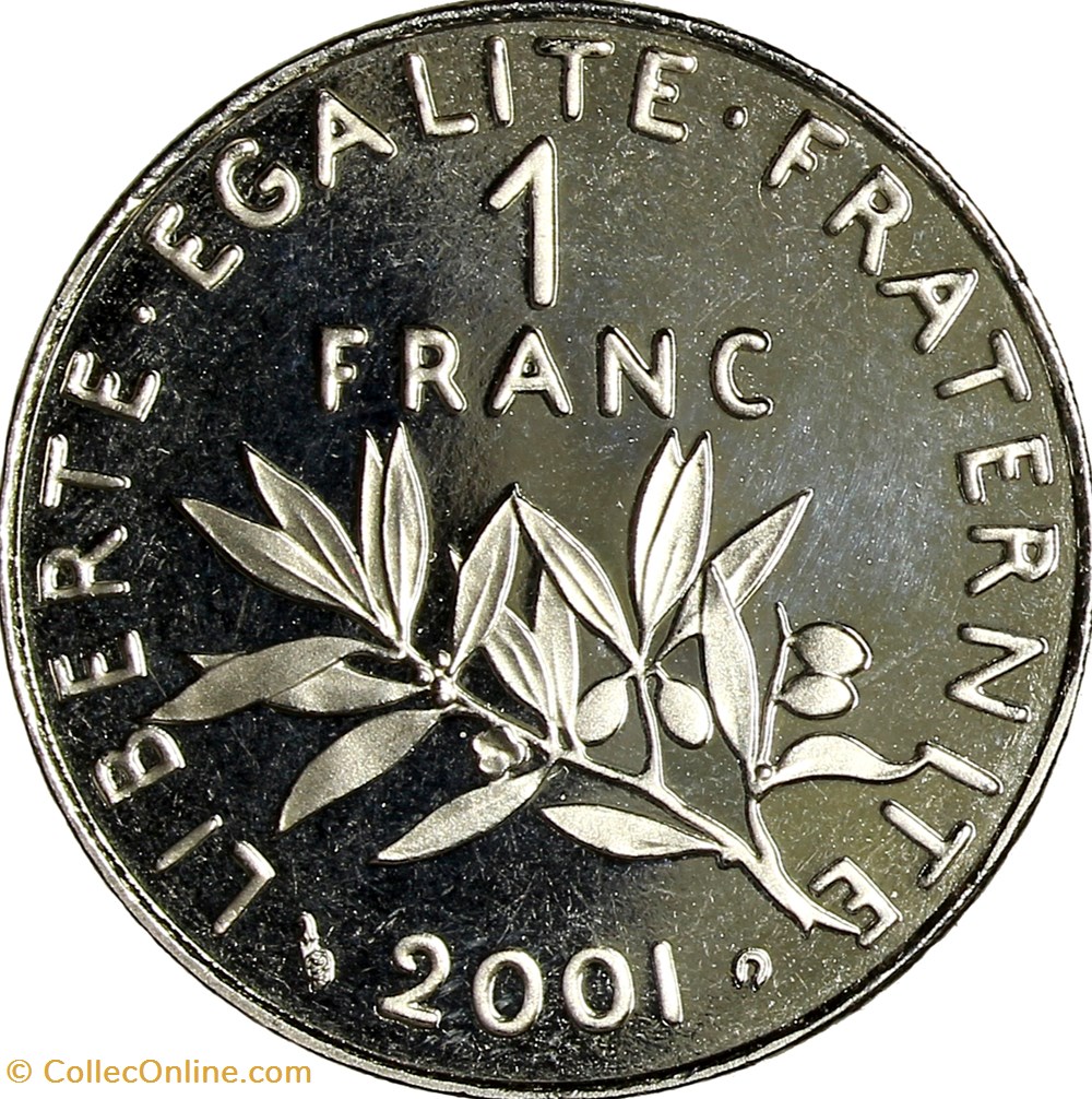 1 franc Semeuse, BE, 2001 monnaies monde france 1 franc semeuse be 2001