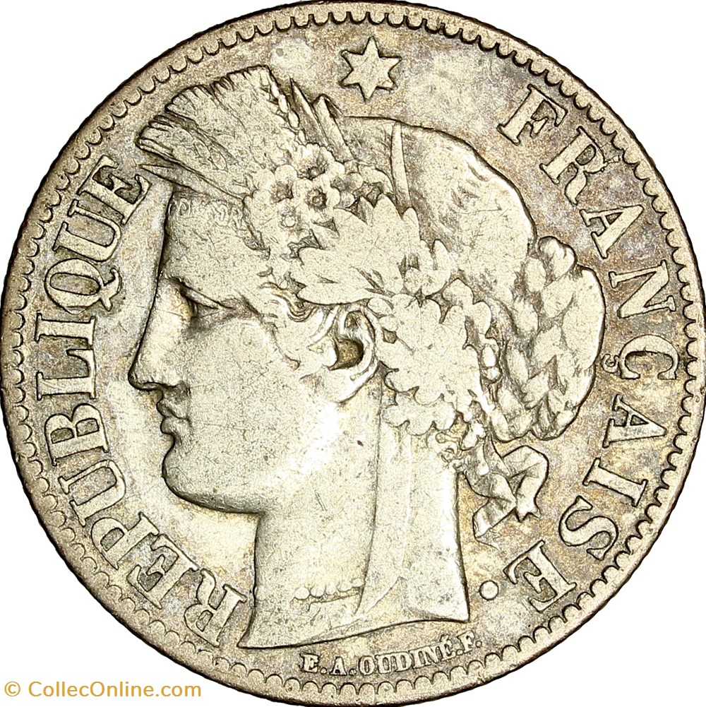 2 francs Cérès, avec légende, IIIe République, 1872, Paris monnaies monde france 2 francs ceres avec legende iiie republique 1872 paris
