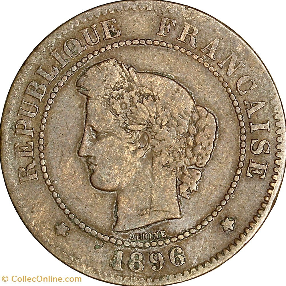 monnaies monde france 5 centimes ceres iiie republique 1896 faisceau paris