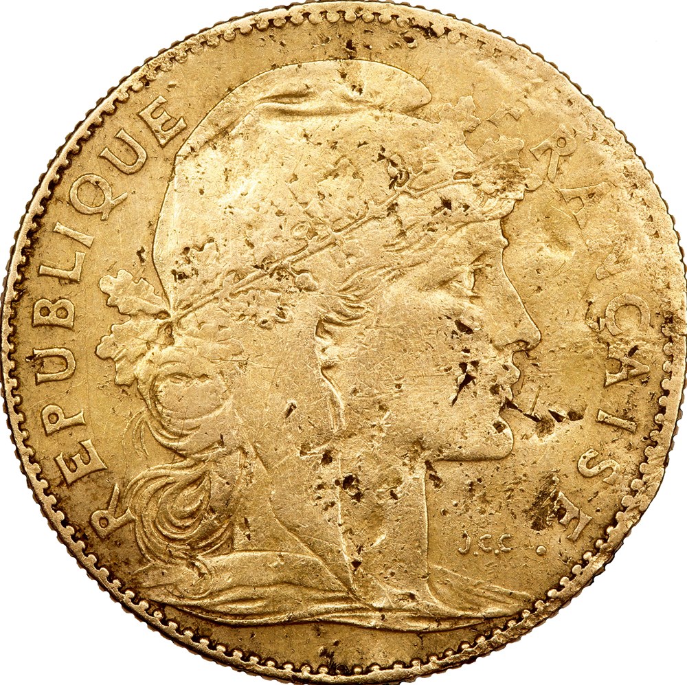 10 francs Coq, IIIe République, 1901 monnaies monde france 10 francs coq iiie republique 1901