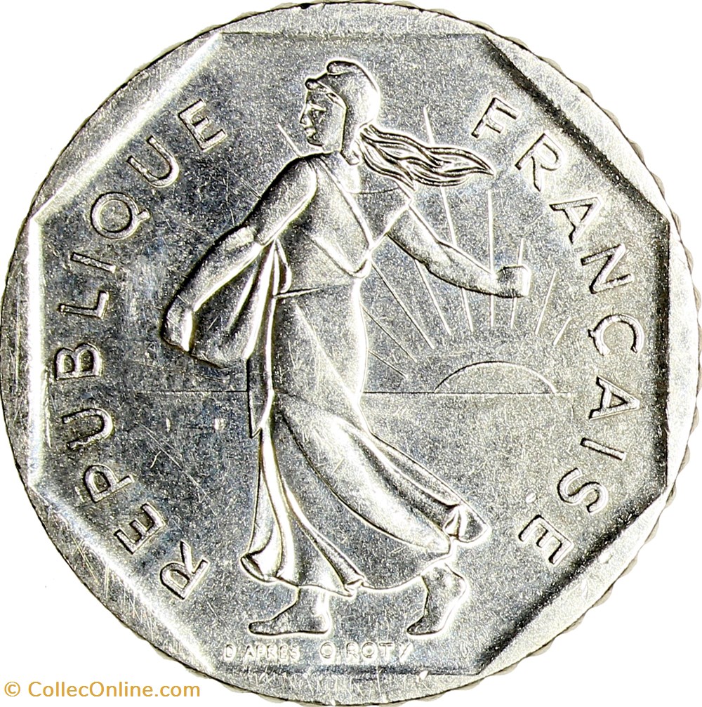 monnaies monde france 2 francs semeuse nickel 1989