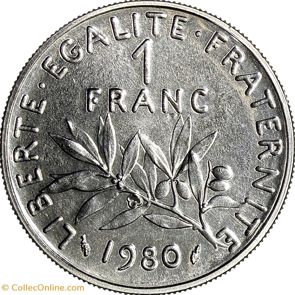 monnaies monde france 1 franc semeuse nickel fdc 1980