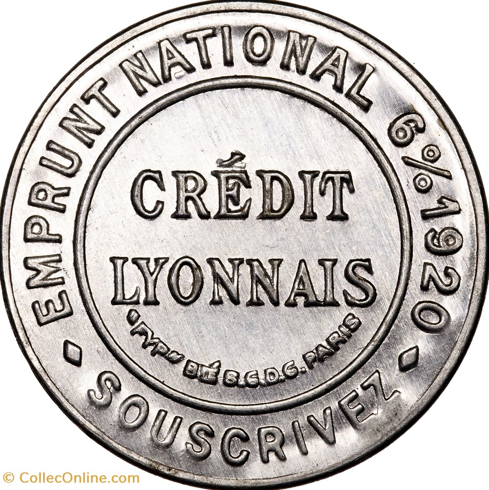 Timbre-monnaie du Crédit Lyonnais, 5 cts vert, type 7a, 1920-1923, Paris monnaies monde france timbre monnaie du credit lyonnais 5 cts vert type 7a 1920 1923 paris