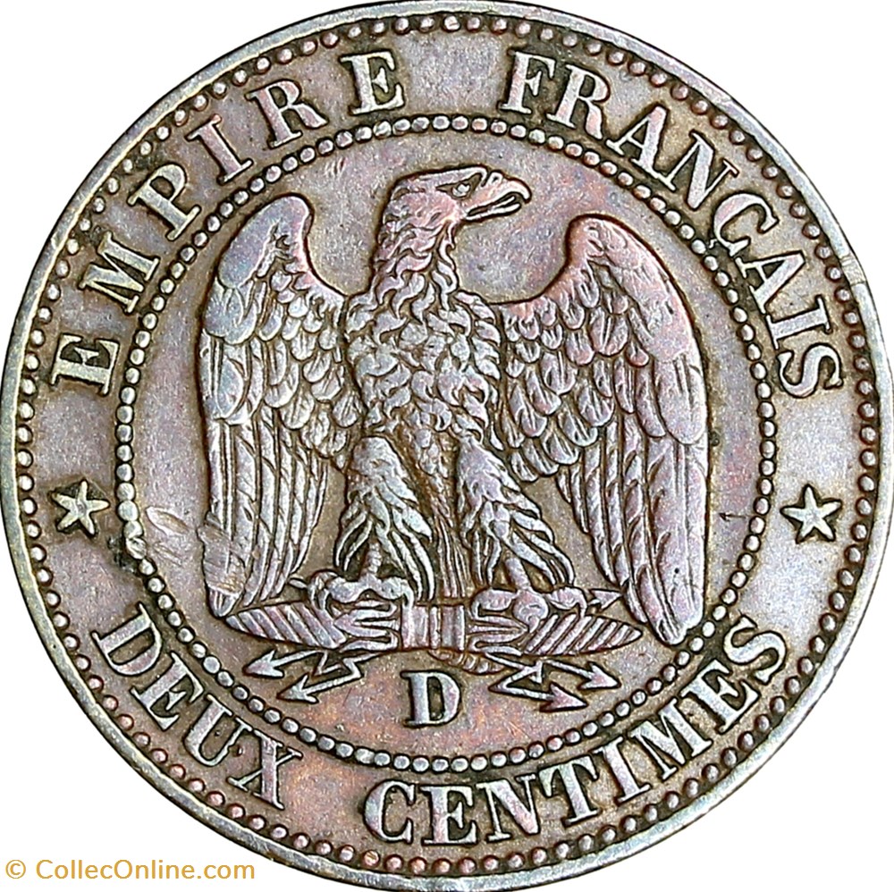 monnaies monde france deux centimes tete nue napoleon iii 1854 grand lion grand d lyon