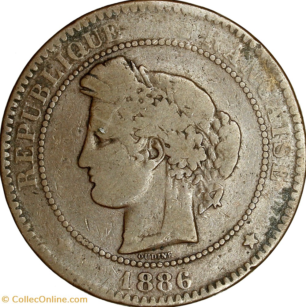 10 centimes Cérès, IIIe République, 1886, Paris monnaies monde france 10 centimes ceres iiie republique 1886 paris