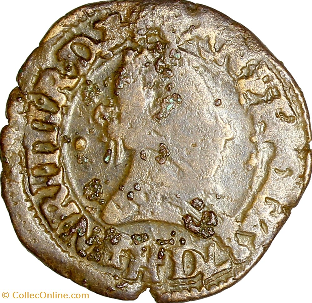 monnaies europe medievale a france royales double tournois henri iii 1587 lyon