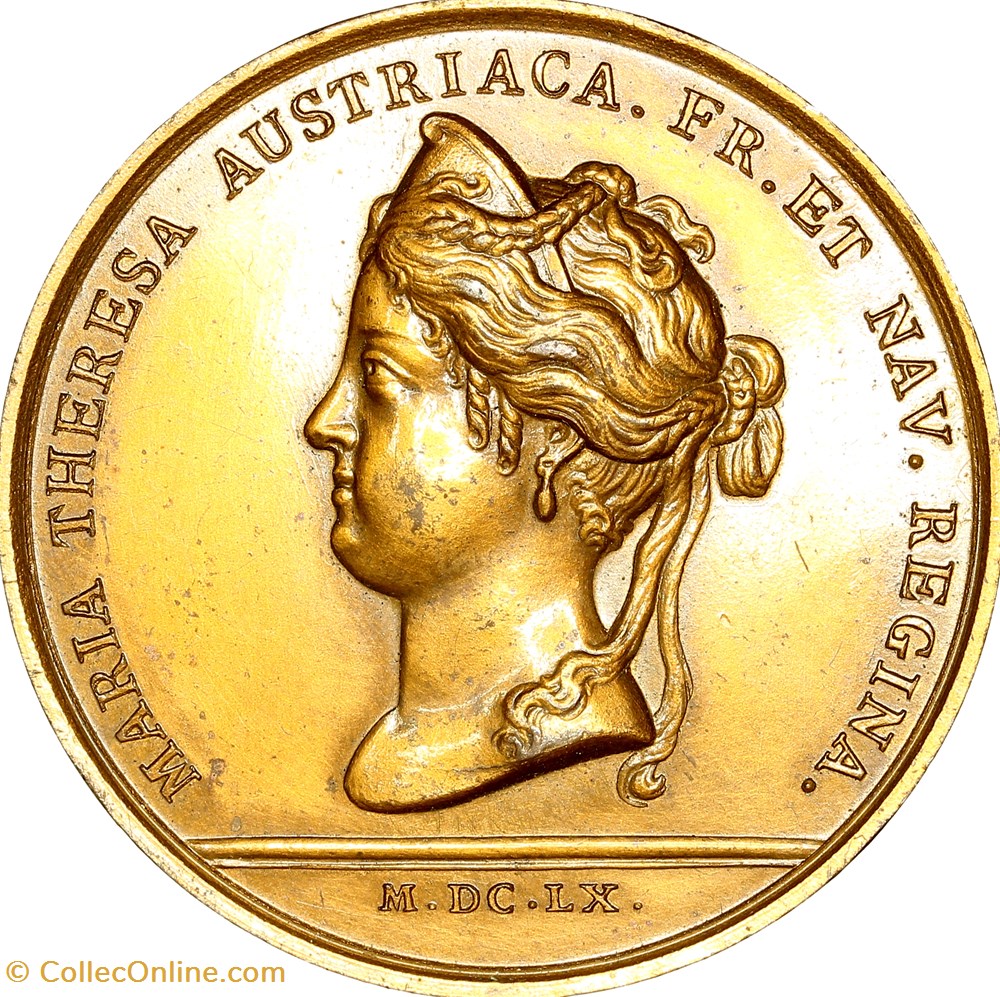 medailles france royaux noblesse medaille du mariage de louis xiv et marie therese autriche 1660 apres 1880