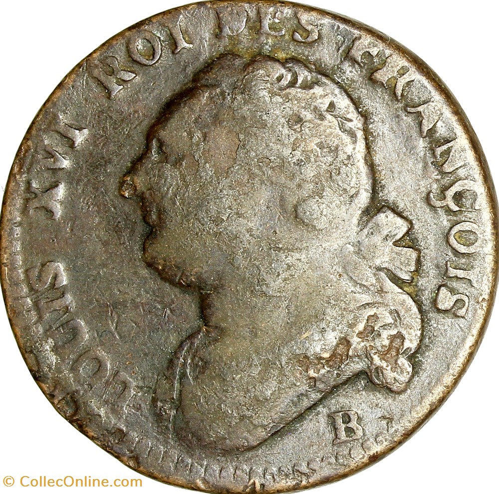 12 deniers au faisceau type François, Louis XVI, 1792, an 4, Rouen monnaies monde france 12 deniers au faisceau type francois louis xvi 1792 an 4 rouen