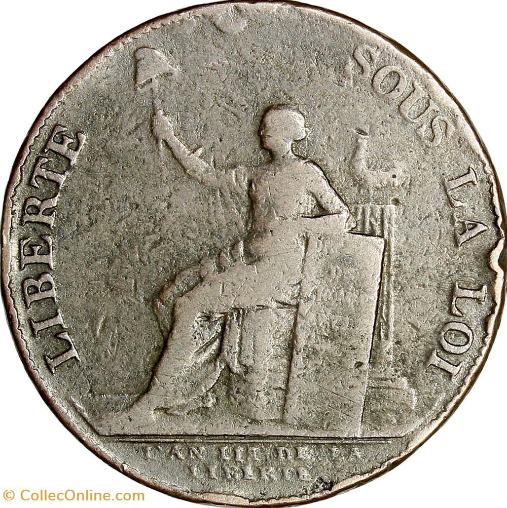 monnaies monde france monneron de 2 sols a la liberte type a echanger 1791
