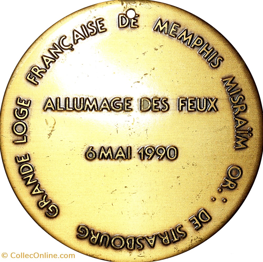 Médaille de la Grande Loge Française de Memphis Misraïm, 1990 medailles france medaille de la grande loge francaise de memphis misraim 1990