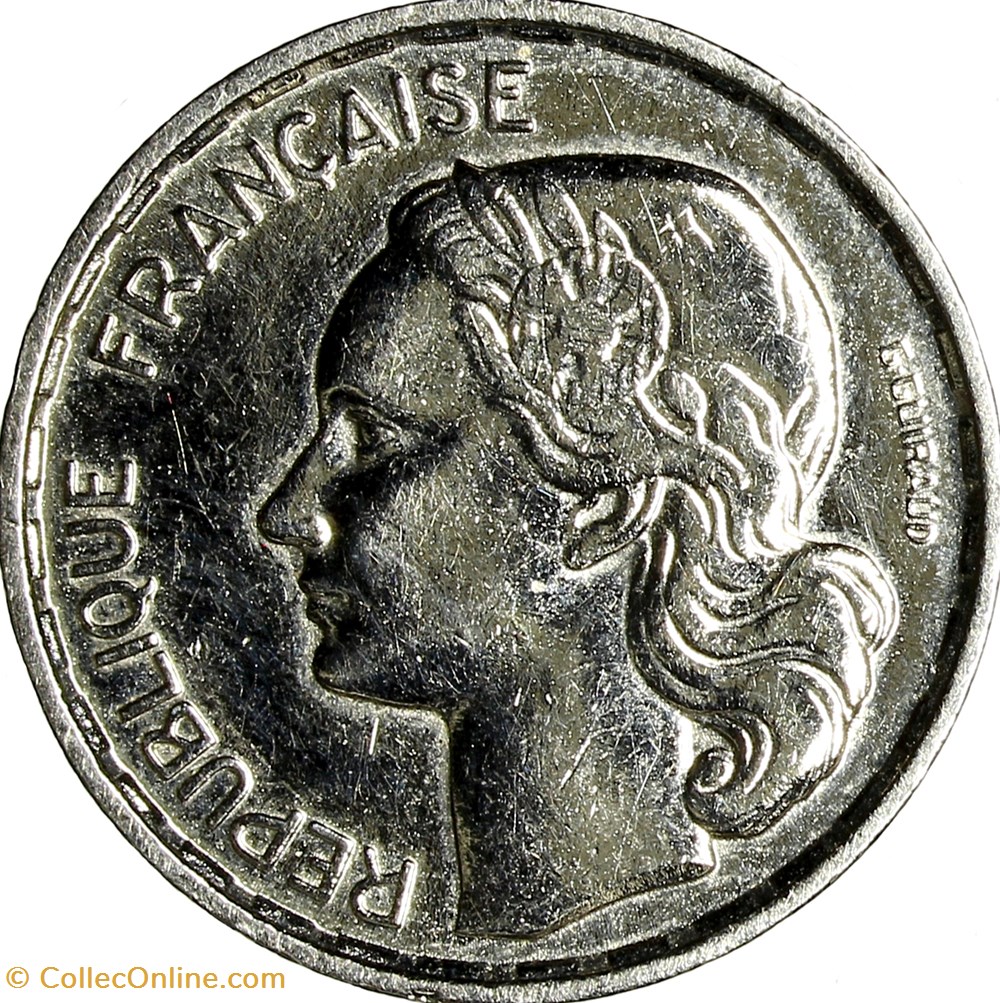 20 francs G. Guiraud, IVe République, 1952, Beaumont-le-Roger, placage ou erreur de flan monnaies france modernes 20 francs g guiraud ive republique 1952 beaumont le roger placage ou erreur de flan