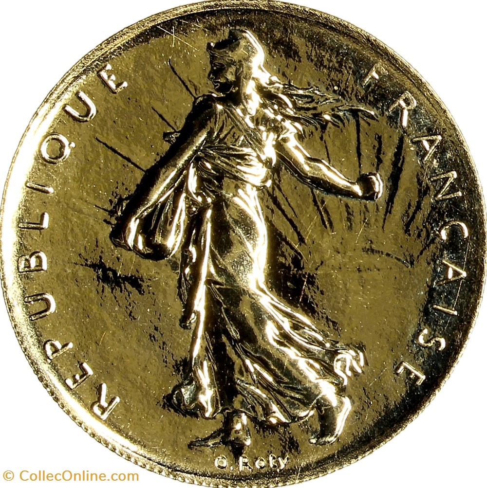 1 franc or Semeuse, BU, 2001 monnaies monde france 1 franc or semeuse bu 2001