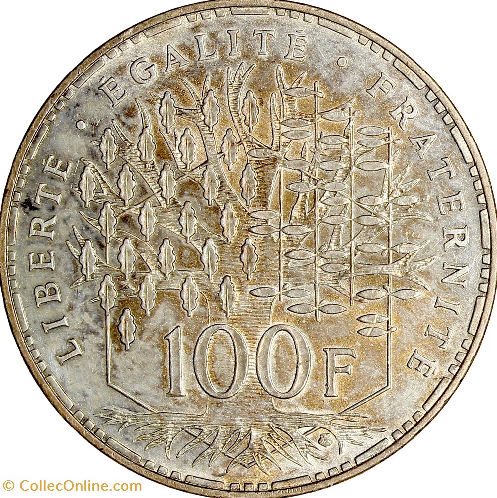 monnaies monde france 100 francs pantheon 1984