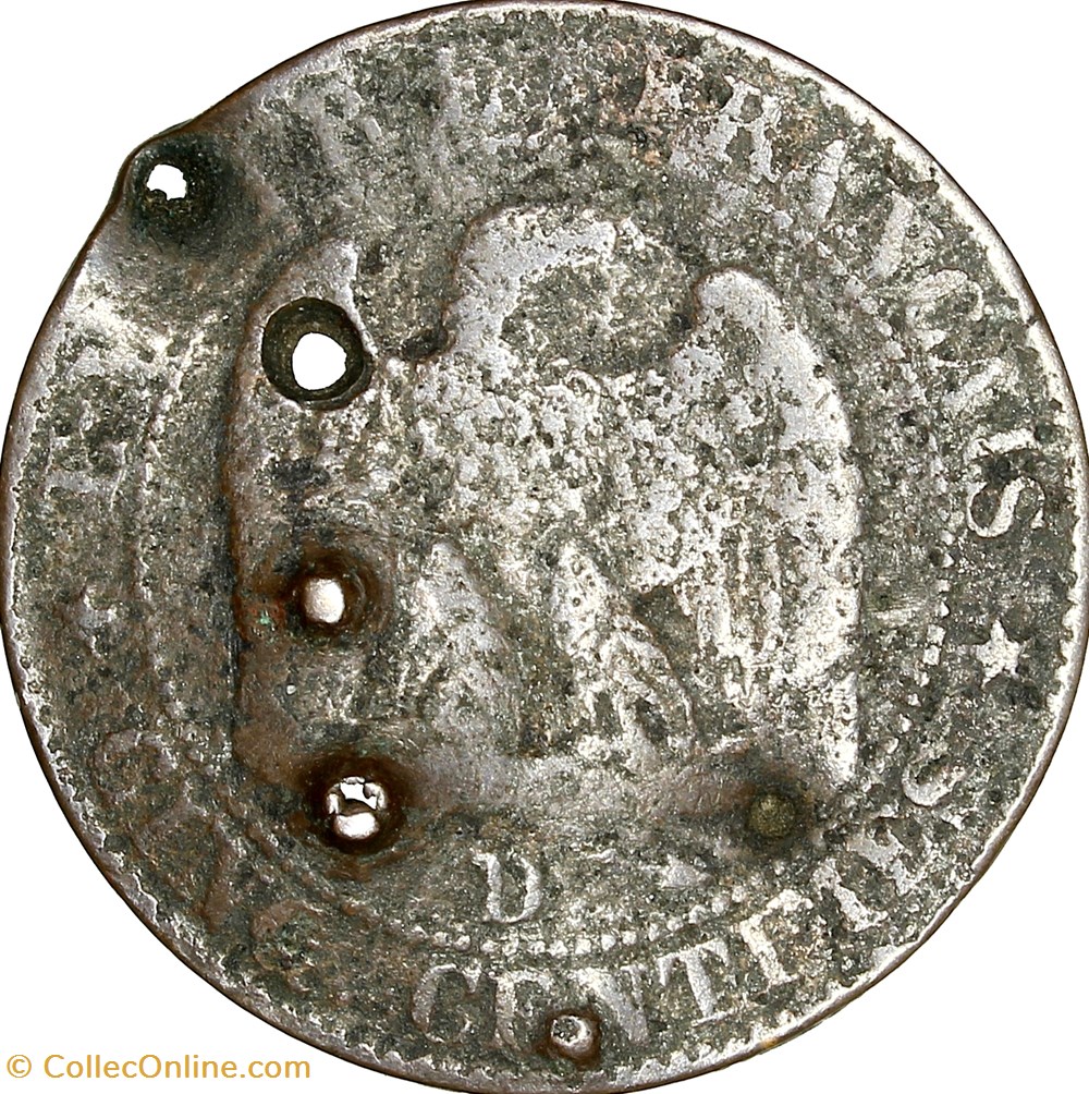 Cinq centimes, tête nue, Napoléon III, 1855, chien, Lyon monnaies monde france cinq centimes tete nue napoleon iii 1855 chien lyon