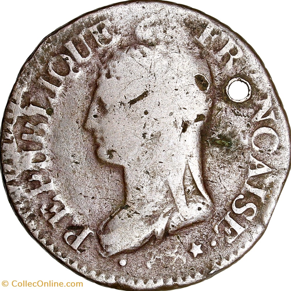 Cinq centimes Dupré, grand module, le Consulat, an 8, Strasbourg monnaies monde france cinq centimes dupre grand module le consulat an 8 strasbourg