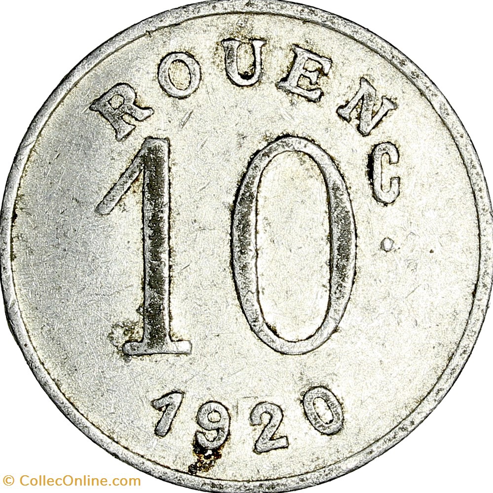 10 centimes, Ligue des commerçants rouennais, 1920 monnaies monde france 10 centimes ligue des commercants rouennais 1920