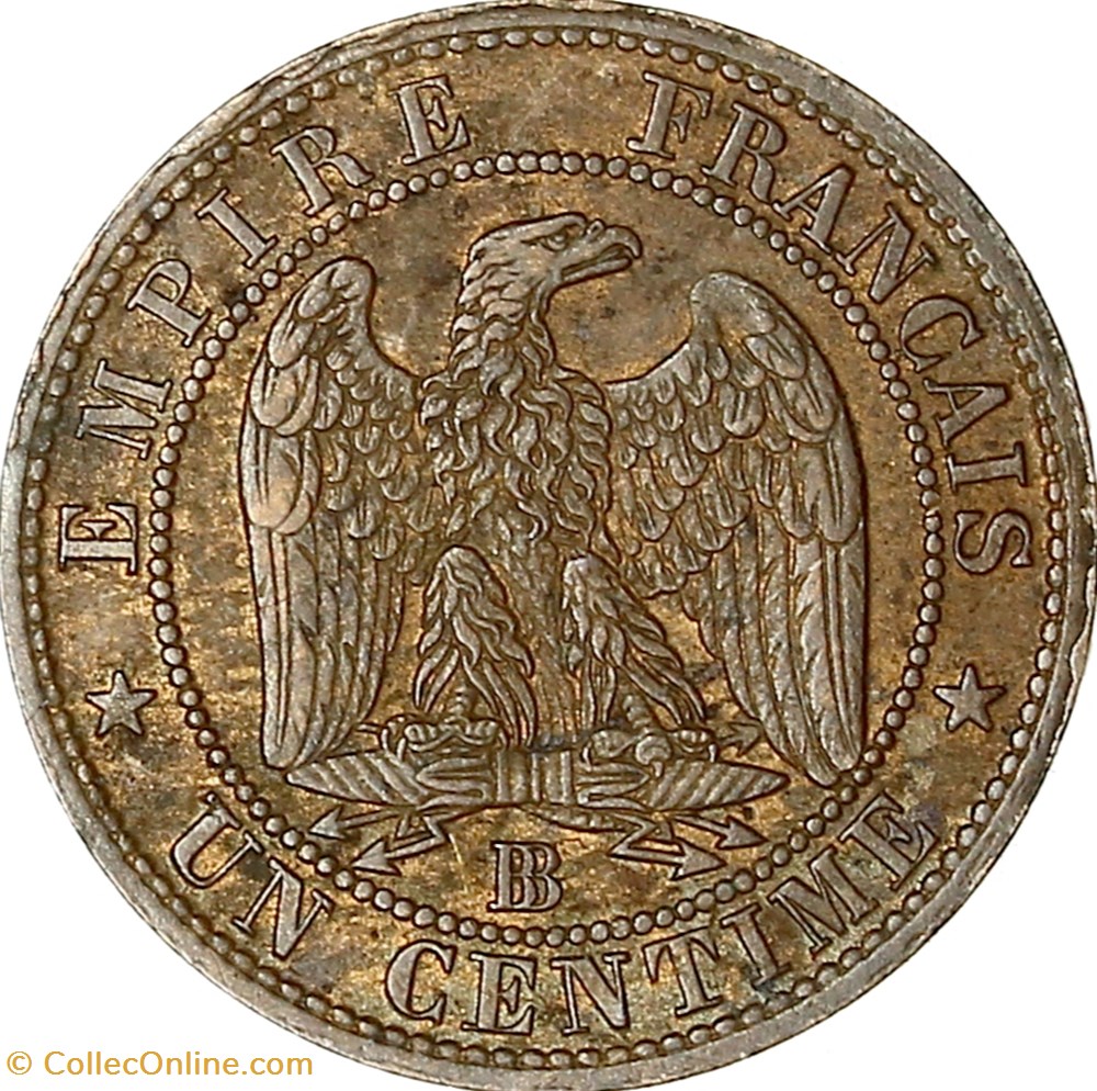 Un centime, tête laurée, Napoléon III, 1862, grand BB, Strasbourg monnaies monde france un centime tete lauree napoleon iii 1862 grand bb strasbourg