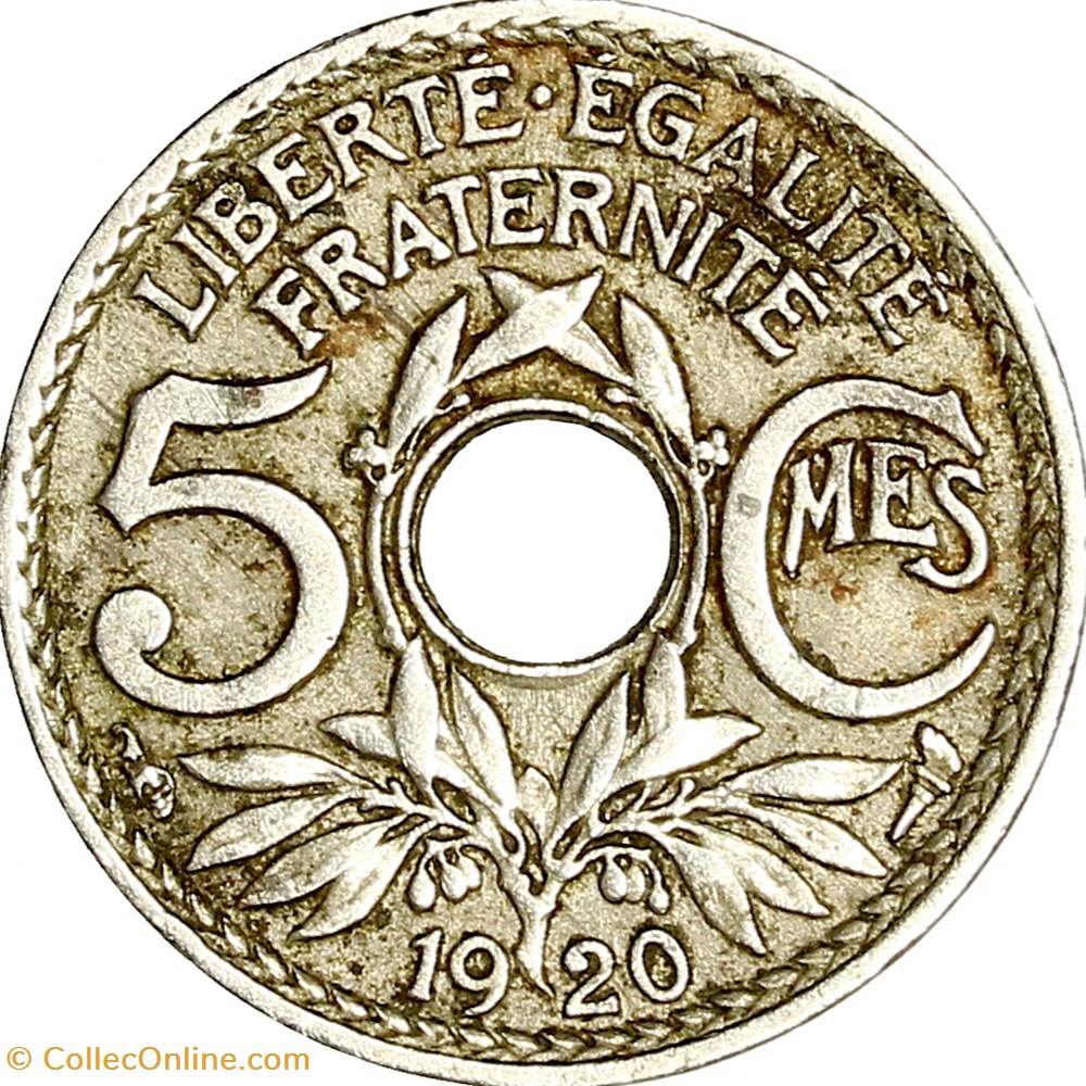 5 centimes Lindauer, petit module, IIIe République, 1920 monnaies monde france 5 centimes lindauer petit module iiie republique 1920