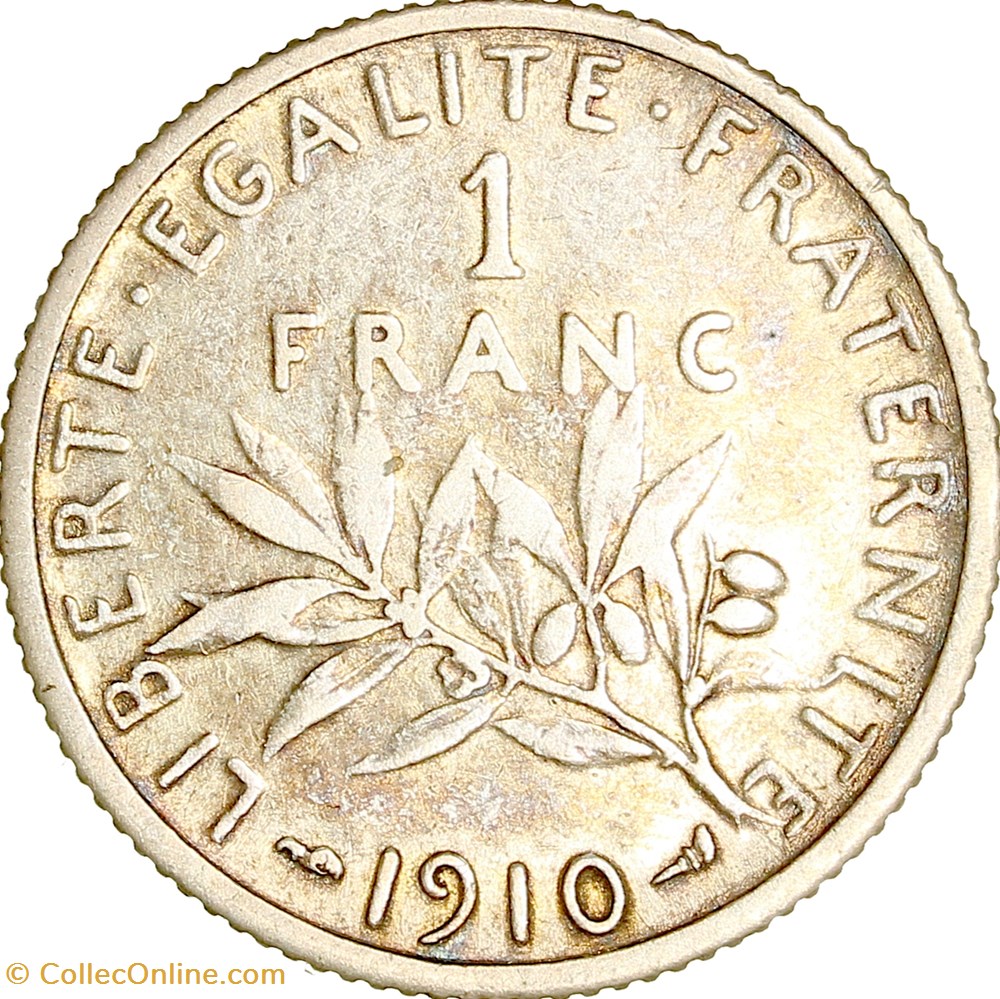 monnaies monde france 1 franc semeuse iiie republique 1910