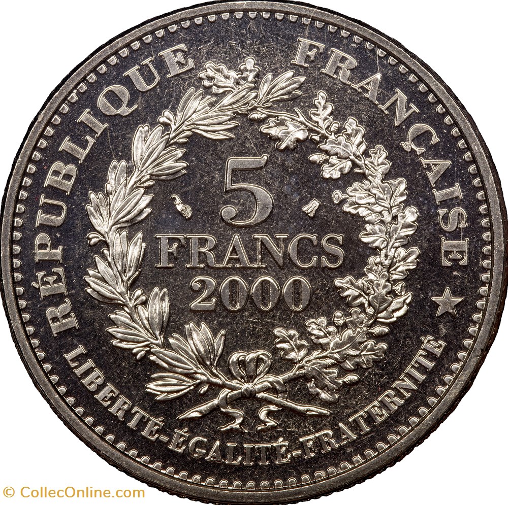 5 francs La Marianne de Lagriffoul, BU, 2000 monnaies monde france 5 francs la marianne de lagriffoul bu 2000