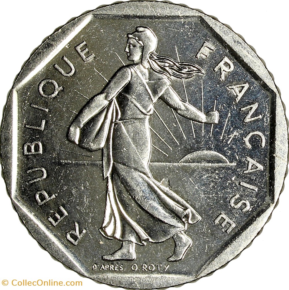 2 francs Semeuse, nickel, 1990 monnaies monde france 2 francs semeuse nickel 1990