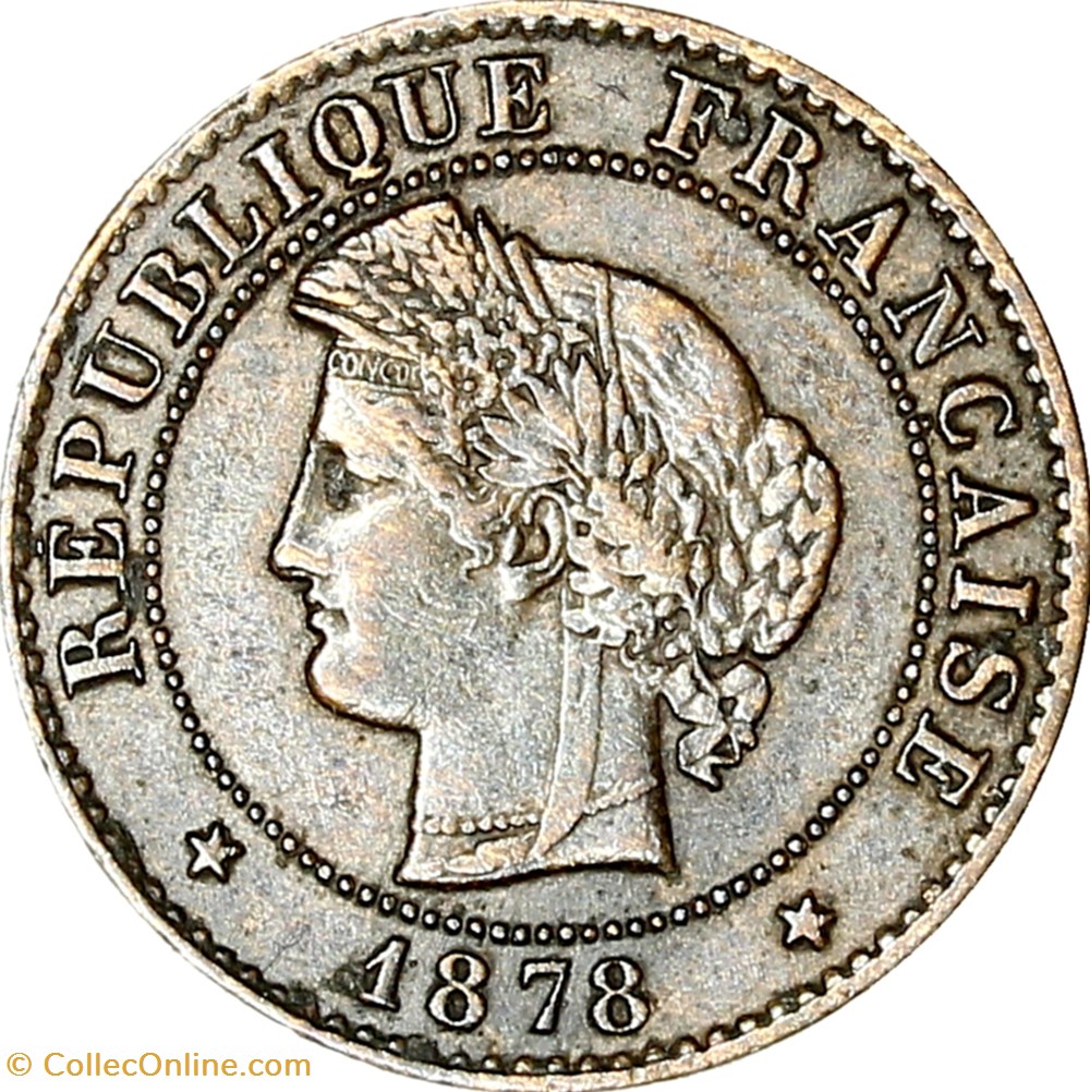 1 centime Cérès, IIIe République, 1878, Paris monnaies monde france 1 centime ceres iiie republique 1878 paris