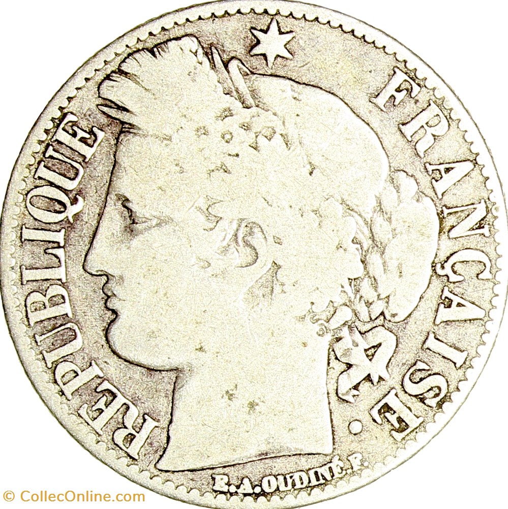 1 franc Cérès, IIIe République, 1872, Bordeaux monnaies monde france 1 franc ceres iiie republique 1872 bordeaux
