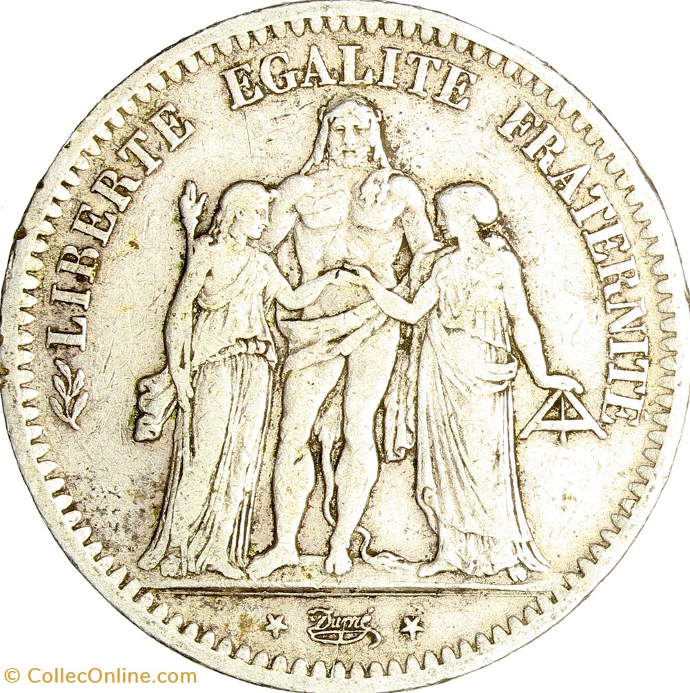 5 francs Hercule, IIe République, 1848, Strasbourg monnaies monde france 5 francs hercule iie republique 1848 strasbourg