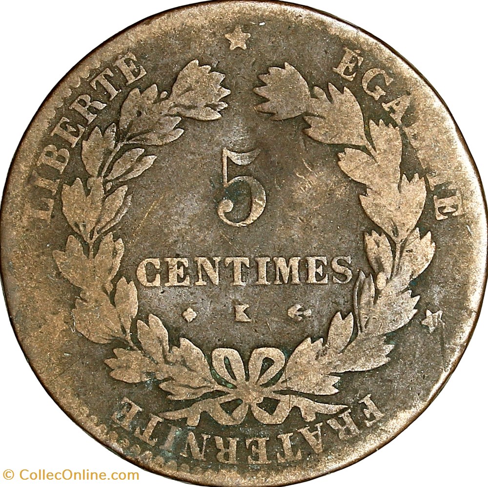 monnaies monde france 5 centimes ceres iiie republique 1875 bordeaux