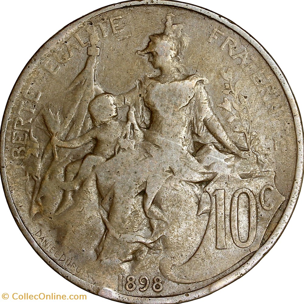 10 centimes Daniel-Dupuis, IIIe République, 1898 monnaies france modernes 10 centimes daniel dupuis iiie republique 1898