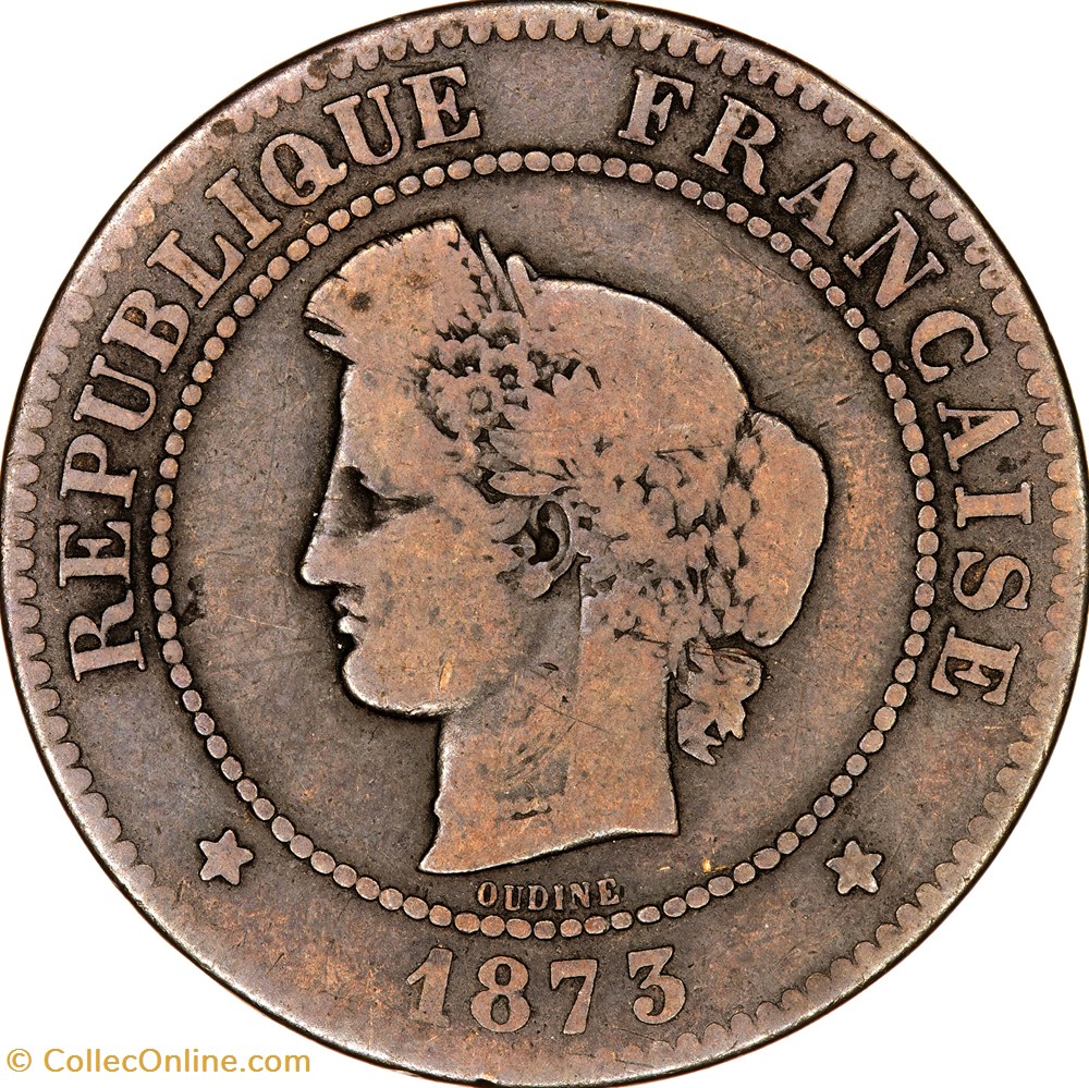 monnaies monde france 5 centimes ceres iiie republique 1873 bordeaux