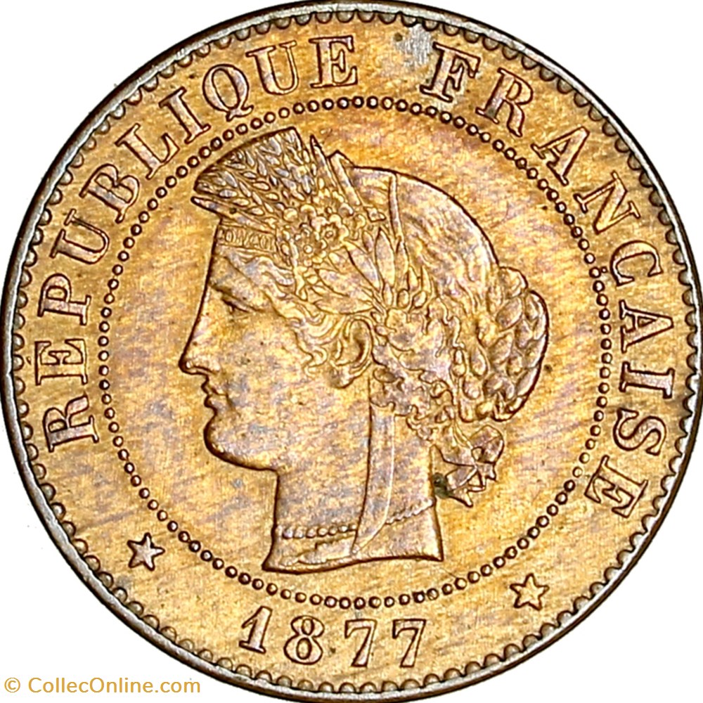1 centime Cérès, IIIe République, 1877, Paris monnaies monde france 1 centime ceres iiie republique 1877 paris