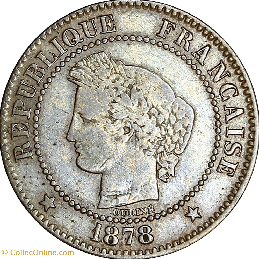 2 centimes Cérès, IIIe République, 1878, Bordeaux monnaies monde france 2 centimes ceres iiie republique 1878 bordeaux