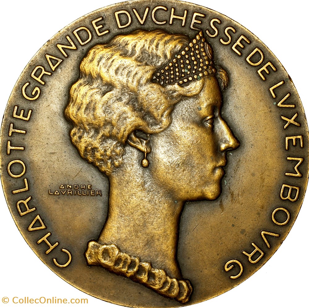 medailles france medaille de charlotte grande duchesse de luxembourg 1935
