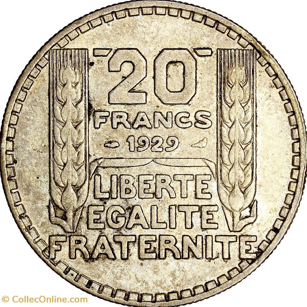 monnaies monde france 20 francs turin iiie republique 1929