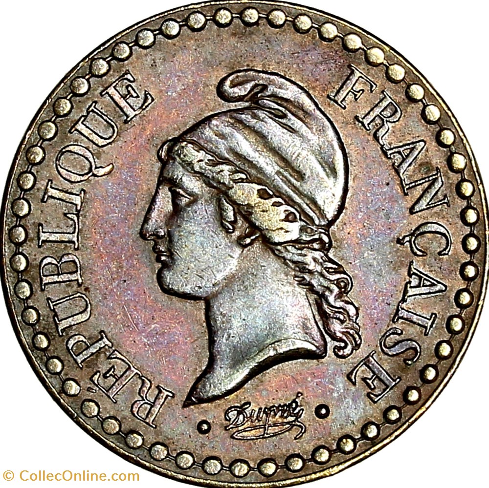 monnaies monde france un centime dupre iie republique 1849 accent sur le e paris