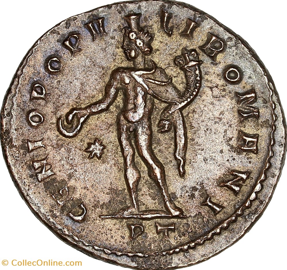 Follis de Galère césar, Genius, 296-297, Ticinum monnaies antiques romaines imperiales et republicaines follis de galere cesar genius 296 297 ticinum