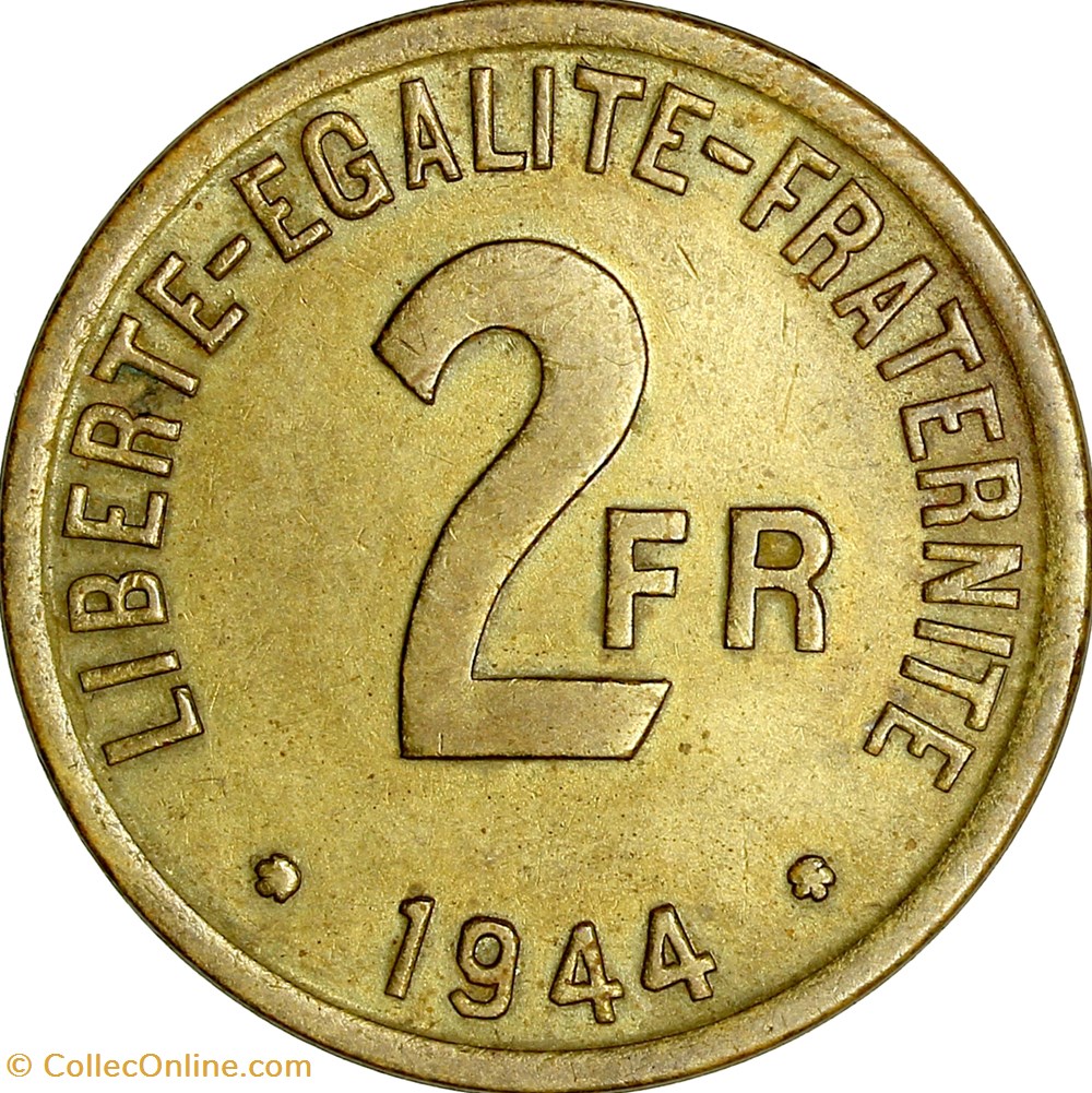 2 francs France, GPRF, 1944, Philadelphie monnaies monde 2 francs france gprf 1944 philadelphie