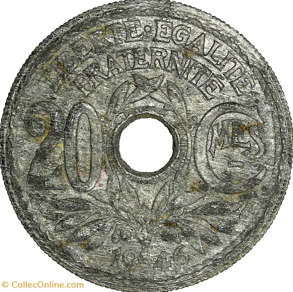 20 centimes Lindauer, GPRF, 1946 monnaies monde france 20 centimes lindauer gprf 1946
