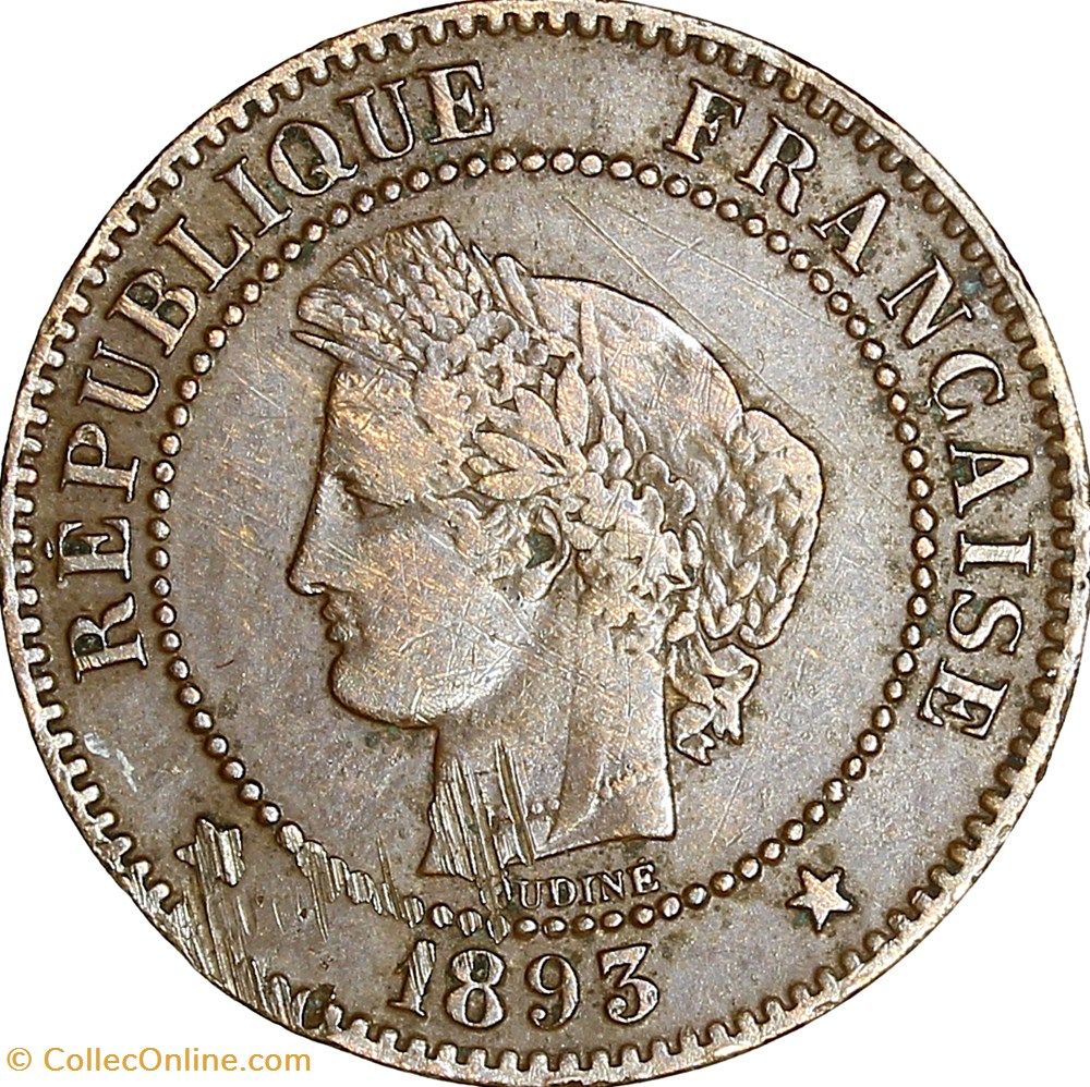 2 centimes Cérès, IIIe République, 1893, Paris monnaies monde france 2 centimes ceres iiie republique 1893 paris