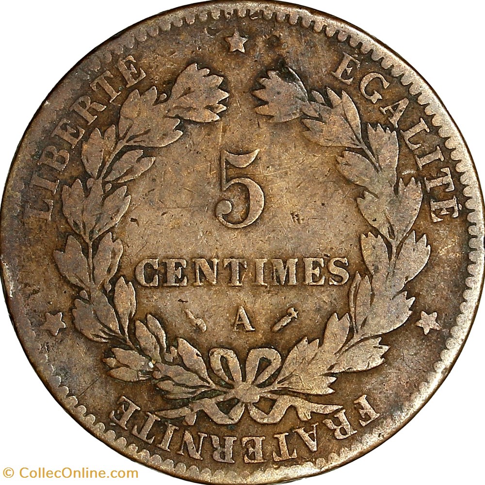 monnaies monde france 5 centimes ceres iiie republique 1884 paris