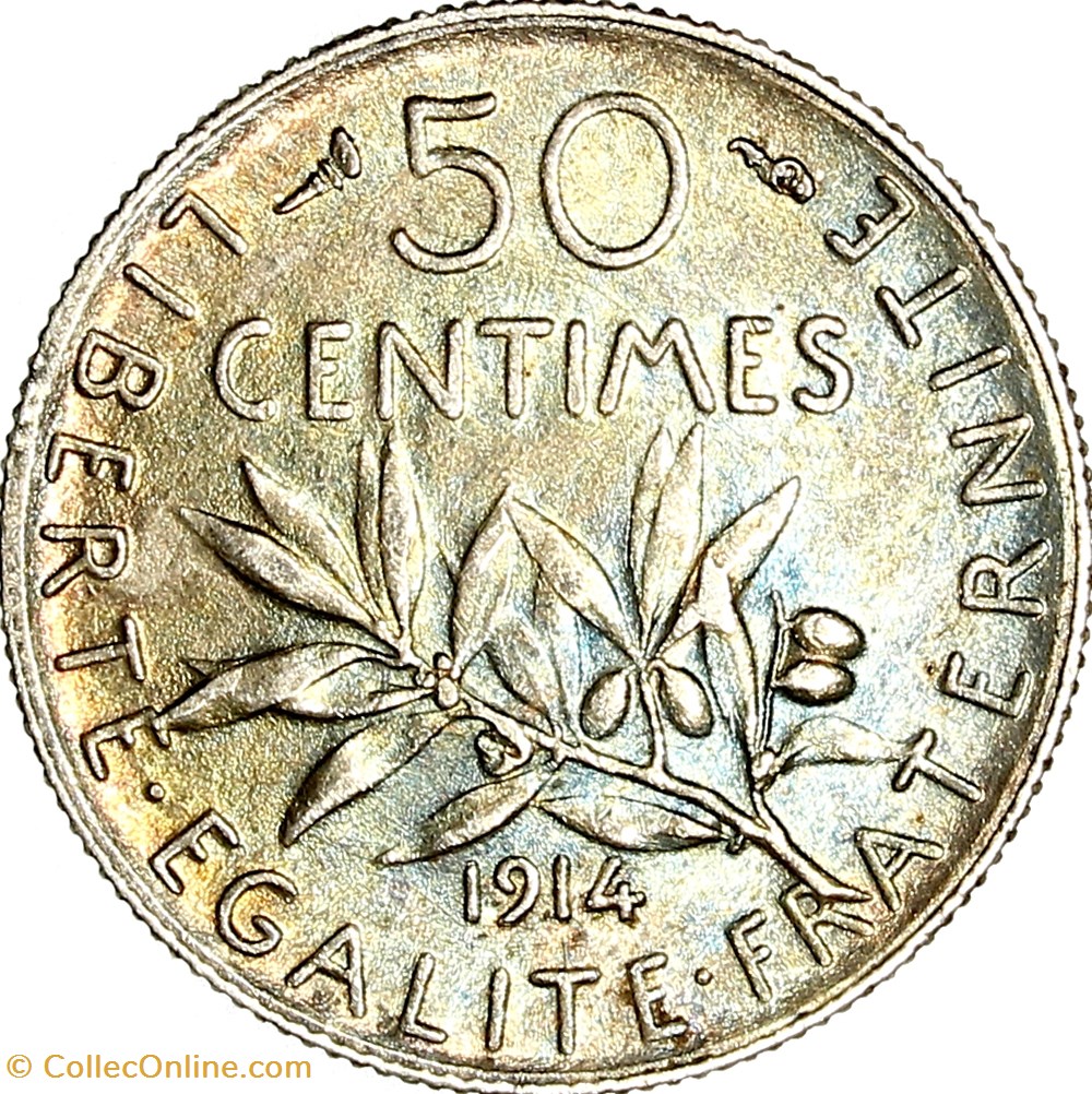 50 centimes Semeuse, IIIe République, 1914 monnaies monde france 50 centimes semeuse iiie republique 1914