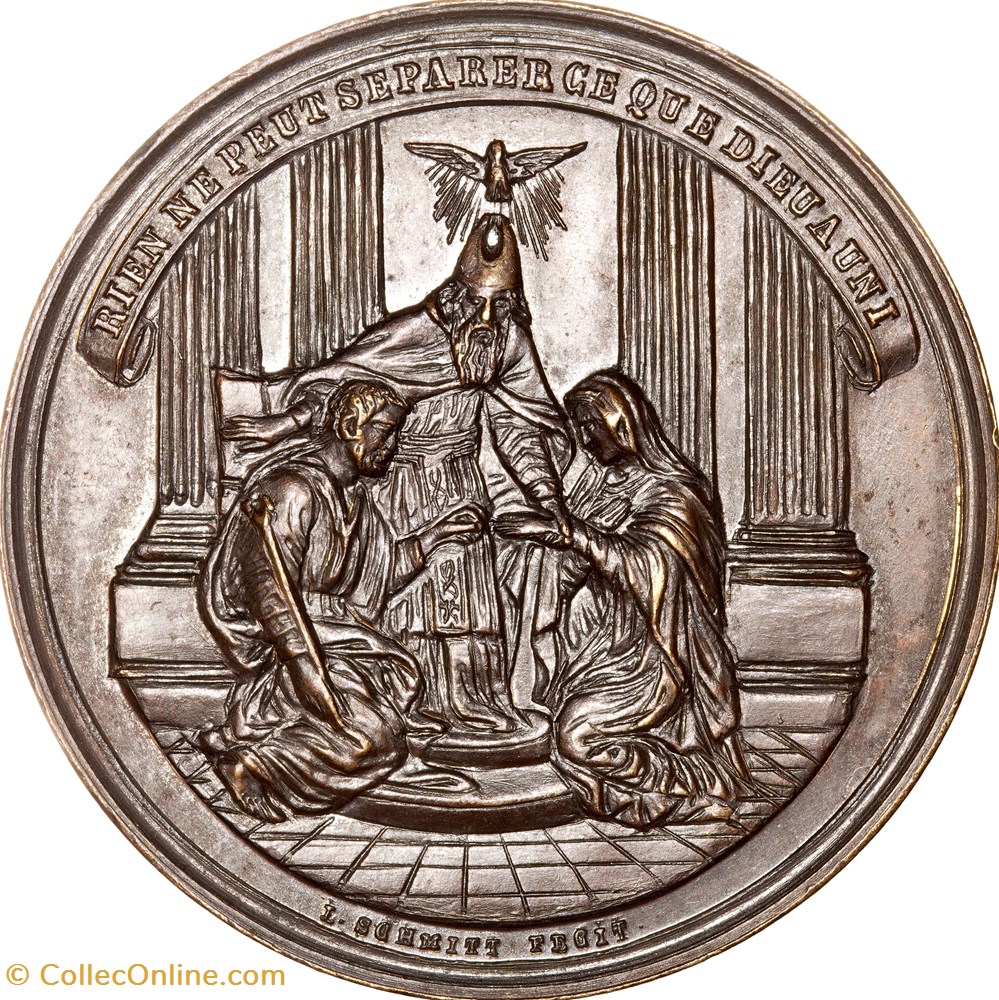 medailles france iiieme republique medaille de mariage amour fidelite bonheur 1860 1880